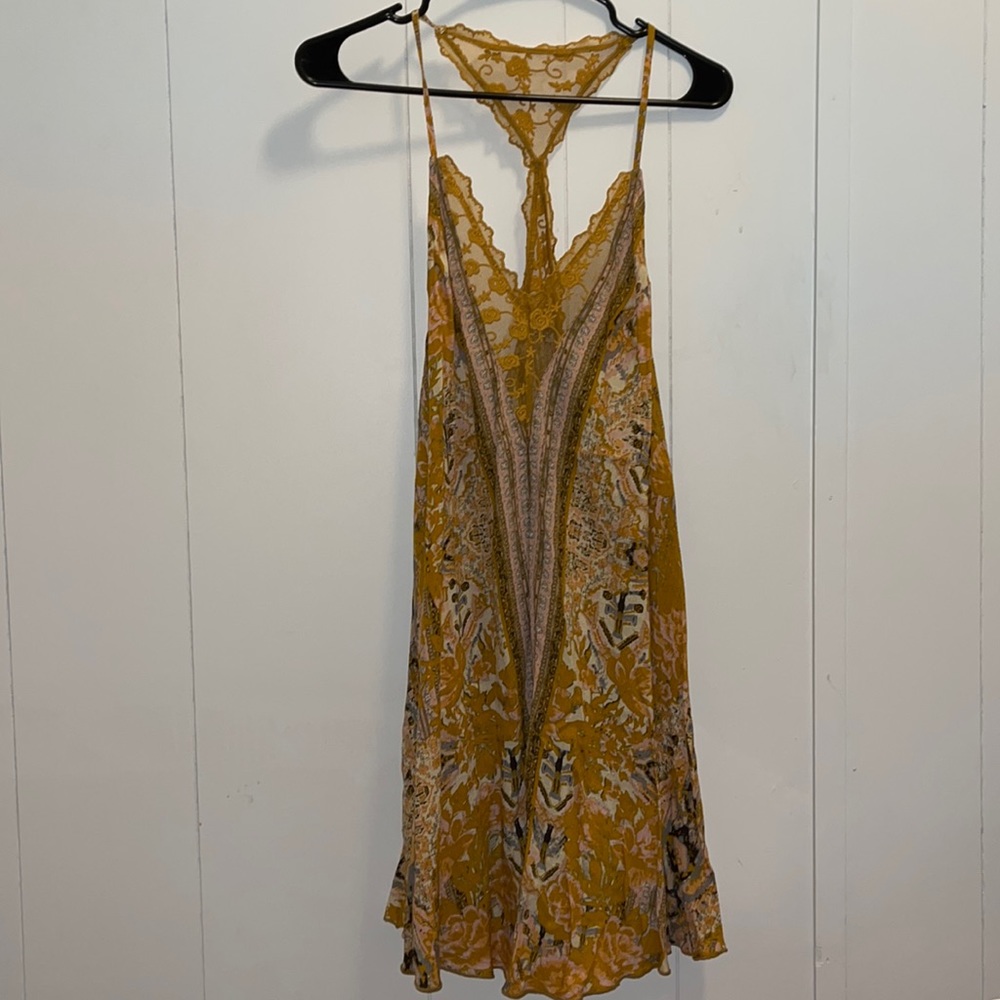 Intimately Free People Love Bird Printed Lace Trim Dress